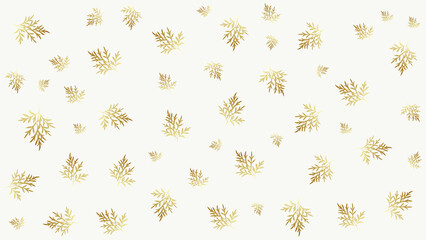 white pattern background with gold leaves