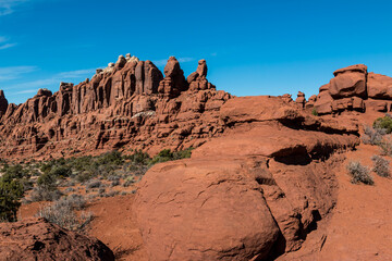 The Red Sandstone Formations of The Klondike Bluffs on The Tower Arch Trail, Arches national Park,...