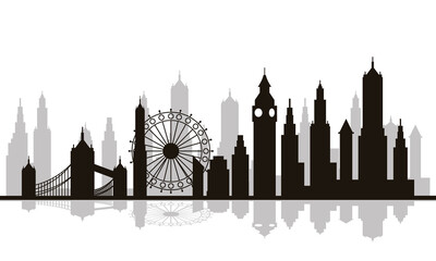 cityscape london skyline scene icon