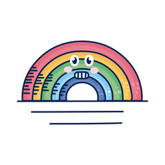 rainbow kawaii weather comic character