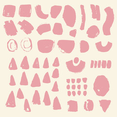 Vector set of hand drawn abstract artistic shapes.
