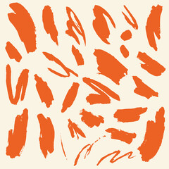 Vector set of hand drawn brush strokes