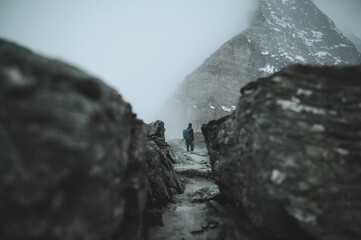 Auf dem Hörnliweg Richtung Matterhorn