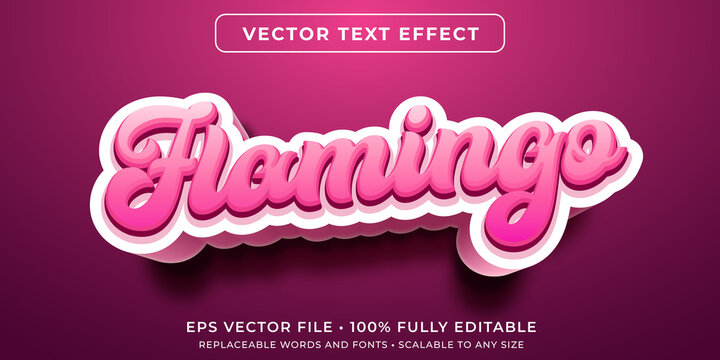 Editable text effect - pink flamingo style