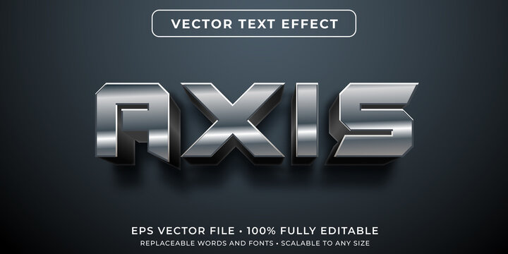Editable text effect - robotic metal style