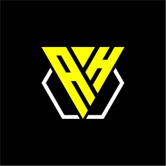 initials triangle A H has a simple modern minimalist design with cup decoration