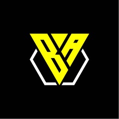 initials triangle B A has a simple modern minimalist design with cup decoration