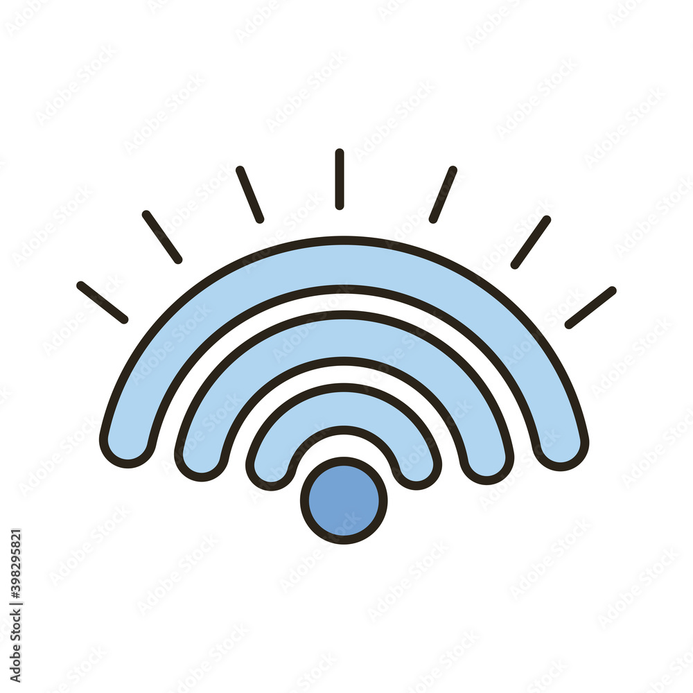 Poster wifi signal line and fill style icon