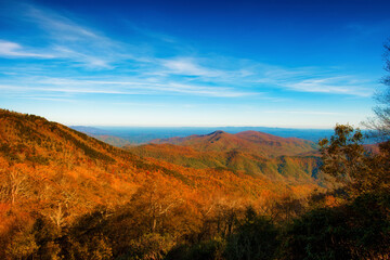 Autumn Scenic Drive along The Blue Ridge Parkway in North Carolina