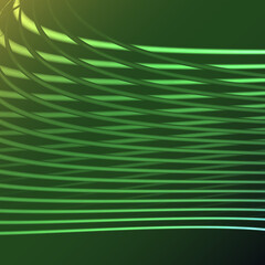 Beautiful green abstract magical energy electric spiral twisted cosmic fire lattices from lines, strips, sticks, rods shining glowing on a green background. illustration. Texture