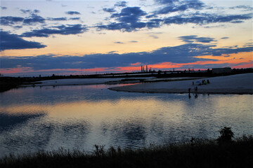 Fototapeta premium sunset over the river