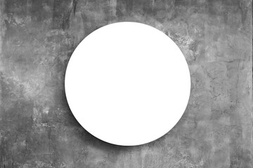 empty circle light box mockup on cement texture background