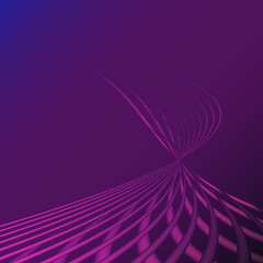 Beautiful purple pink abstract magical energy electric spiral twisted cosmic fire lattices of lines, stripes, sticks, rods of brilliant glowing on a purple background. illustration. Texture