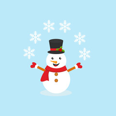 Winter season cute snowman collection