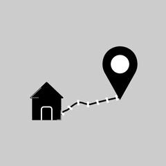 House geo icons gps world planet. Arrow map Pin vector stock illustration isolated. eps10