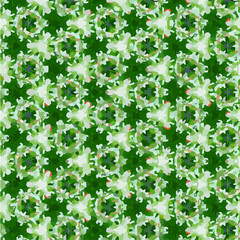 green and white floral geometric pattern