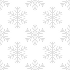 Snowflakes grey seamless pattern. Vector illustration.