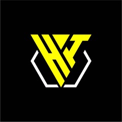 initials triangle H I has a simple modern minimalist design with cup decoration