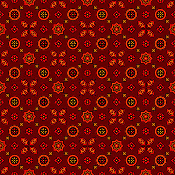 Sindhi Colourful Red Ajrak Pattern