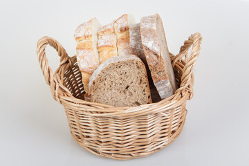 Slices of bread in basket