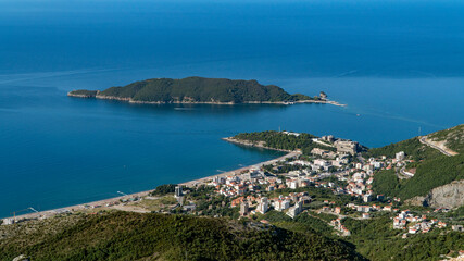 Fototapeta na wymiar Aerial view of the town of Becici. Montenegro