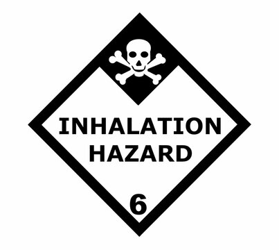 Inhalation hazard sign. Class number six regarding poisonous materials.