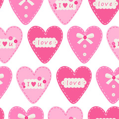 Seamless pattern heart Valentine's day vector illustration