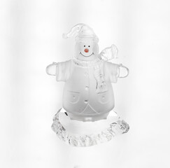 ice snowman on white background