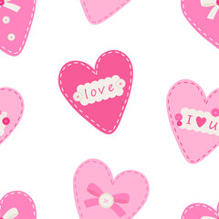 Seamless pattern heart Valentine's day vector illustration