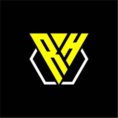 initials triangle R H has a simple modern minimalist design with cup decoration