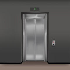 Modern metallic elavator vector design illustration