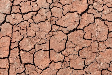 The texture of cracked earth dried river bed after a hot summer.