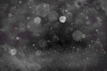 pink fantastic shiny glitter lights defocused bokeh abstract background and falling snow flakes fly, festal mockup texture with blank space for your content