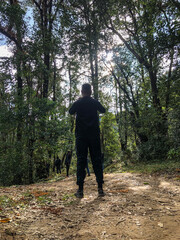 Obraz premium hiking in the woods