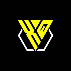 initials triangle X Q has a simple modern minimalist design with cup decoration