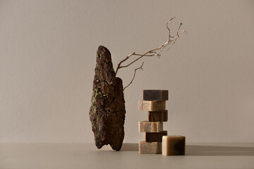 Stack of handmade organic soap.