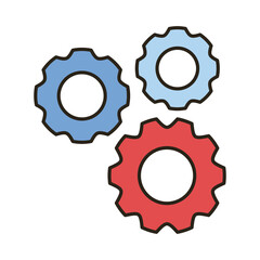 gears machine line and fill style icon