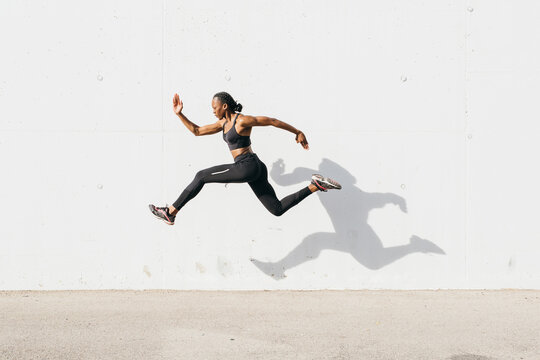 Young woman training.