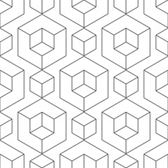 Geometric shapes isometric figures. Seamless pattern