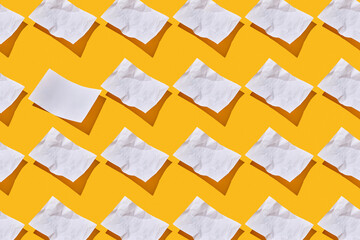 Crumpled paper sheets pattern with shadows.