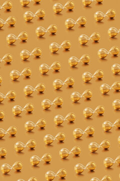 Sandglass with golden sand pattern.