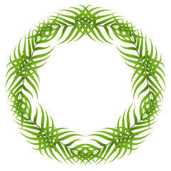 Wreath of green leaves