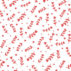 Heart flower watercolor seamless pattern for valentine - fabric, wrapping, textile, wallpaper, background.