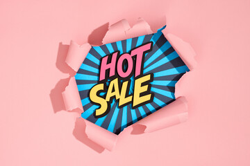 HOT SALE"" in pop art style.