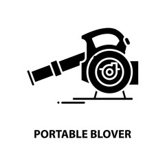 portable blover icon, black vector sign with editable strokes, concept illustration