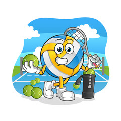 volleyball plays tennis illustration. character vector