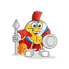 volleyball spartan character. cartoon mascot vector