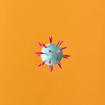 Microscopic bacteria and viruses icon.