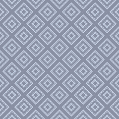 Geometric ornament texture. Vector seamless pattern with rhombuses, diamonds, squares, grid, lattice, tiles. Soft blue colored ornament background. Repeat design for decor, wallpaper, print, textile