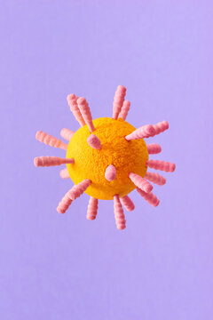 Microscopic bacteria and viruses icon.